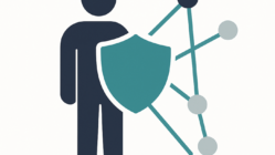 Minimal vector illustration representing cybersecurity and human risk.