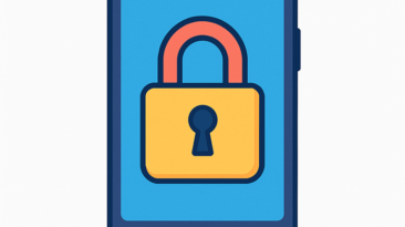 Padlock on a smartphone illustration