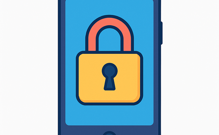 Padlock on a smartphone illustration
