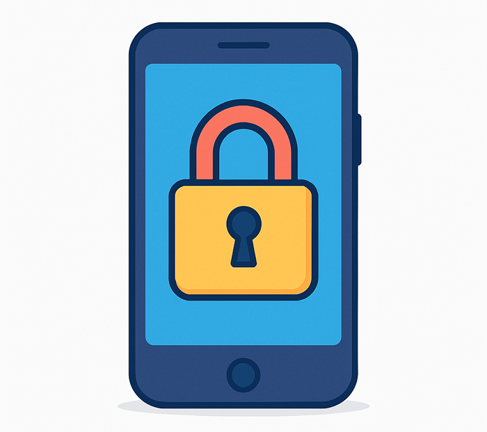 Padlock on a smartphone illustration