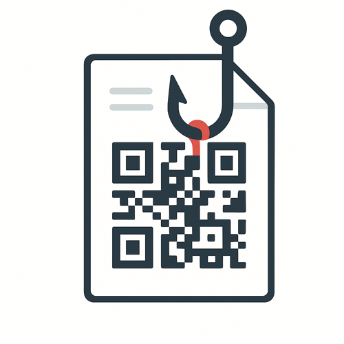 Letter with QR code and hook icon