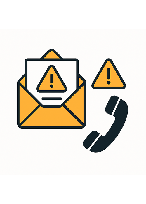 Fake billing email callback phishing illustration